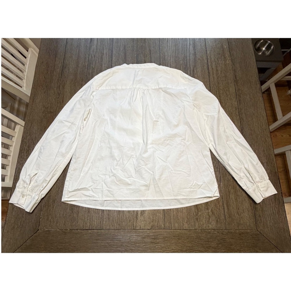 J.Crew Re-Imagined White Cotton Eyelet Lace Popover Blouse Womens Large L - Picture 2 of 11